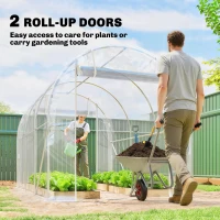 Outsunny Tunel foliowy, przechodnia szklarnia z ocynkowaną stalową ramą i pokryciem PE odpornym na promieniowanie UV, transparentna(m-6)