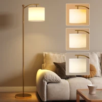 HOMCOM LED Floor Lamp with Remote Control - Gold Tone(m-10)