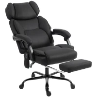 HOMCOM High Back Vibration Massage Office Chair Heated Reclining Computer Chair w/ Adjustable Height, Swivel Wheels, Black(m-1)