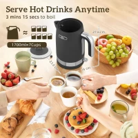 HOMCOM Sleek Textured Kettle and Toaster Set - Black(m-4)