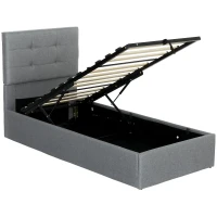 HOMCOM 3ft Single Ottoman Bed with Gas Lift Storage - Grey(m-11)