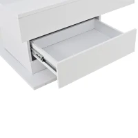 360° Rotating Coffee Table with Height-Adjustable Top and Hidden Storage, Modern Centre Table for Living Rooms, 70L x 70W x 45H cm, White(m-12)