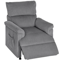 HOMCOM Corduroy Electric Massage Recliner - Grey(m-1)