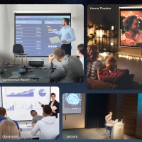 HOMCOM Ekran projektora 203 x 152 cm 100 cali 4:3/ 16:9 manualny ekran do kina domowego(m-6)