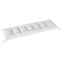 Outsunny Pernă pentru Bancă de Exterior cu Chingi de Prindere Protecție UV50+ Revenire Lentă Interior Exterior 198x65x13 cm Crem