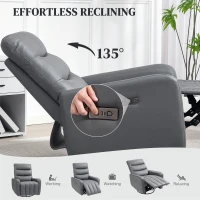 Fotel elektryczny z funkcją leżenia i bujania, szary(m-4)