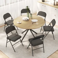 HOMCOM Lot de 6 chaises pliantes chaises de salle à manger portables cadre en acier 45 x 46 x 78 cm noir(m-7)