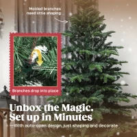 HOMCOM 5ft Artificial Christmas Tree with Realistic Branches, Easy Assembly - Green(m-6)