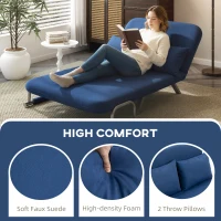 HOMCOM Two-Seater Click-Clack Sofa Bed - Dark Blue(m-6)