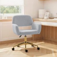 HOMCOM Faux Fur Rabbit Chair - Grey(m-9)