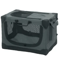 PawHut Transportín plegable para perros con cojín, funda extraíble y lavable de tejido Oxford para perros hasta 22kg,60x42x43 cm verde militar(m-7)