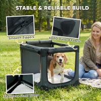 PawHut Inklapbare hondenbox met kussen, afneembaar wasbare hoes van Oxford-stof voor honden tot 31kg, legergroen(m-5)