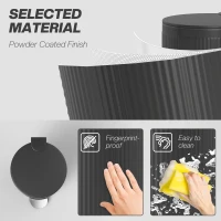 HOMCOM 30 Litre Pedal Kitchen Bin with Soft Close and Stay Open Lid, Rubbish Bin with Removable Inner Bucket for Kitchen, Office, Home, Black(m-6)