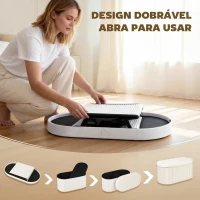 HOMCOM Puff de Arrumação 72 L 76x38x35 cm Estofado em Veludo Baú de Arrumação Suporta 120 kg Creme(m-5)