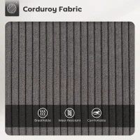 HOMCOM 2 sztuki barowych krzeseł z pokryciem z kordu i stalowymi nogami, krzesła tapicerowane dla wyspy kuchennej, jadalni, szare(m-5)