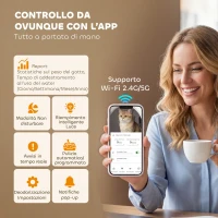 PawHut Lettiera Autopulente con Telecamera HD, Contenitore da 7L e Sensori, in PP e ABS, 58x47x53 cm, Bianco e Grigio(m-4)