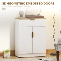 HOMCOM Sideboard Storage Cabinet, Modern Storage Cupboard with Drawer and Adjustable Shelf for Living Room, Kitchen, Dining Room, Entryway, White(m-4)