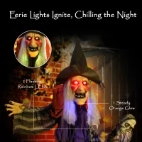 Outsunny 160cm Lifelike Moving Witch Decoration - Multi(m-5)