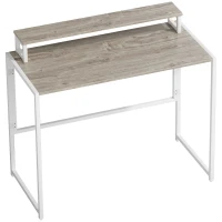 HOMCOM Bureau d'ordinateur pliable avec support d'écran, pour chambre, petits espaces, 100 x 48 x 87,5 cm, bois naturel(m-12)