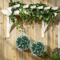 HOMCOM Set of 2 Artificial Plant Topiary Balls, UV-protected Fake Decorative Plants, Blue(m-7)