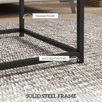 HOMCOM Coffee Table Set of 2, Nest of Tables with 3.5cm Thick Tabletop, Grey(m-7)