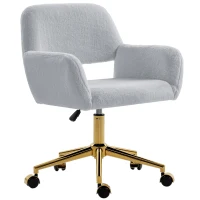 HOMCOM Faux Fur Rabbit Chair - Grey(m-1)