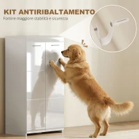 HOMCOM Scarpiera da Ingresso Moderna con 5 Ripiani Regolabili, 55x36x108 cm, Bianco(m-7)