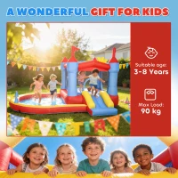 AIYAPLAY Opblaasbaar Springkussen met Blazer Glijbaan Trampoline Plonsbad Waterpistool 342x255x209 cm Blauw(m-9)