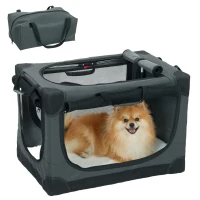 PawHut Transportín plegable para perros con cojín, funda extraíble y lavable de tejido Oxford para perros hasta 22kg,60x42x43 cm verde militar(m-6)