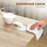 HOMCOM Tavolo Pieghevole per 4-6 Persone con 2 Ribalte e Ruote con Freno, 120x80x73 cm, Rovere(m-7)