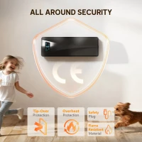 HOMCOM 2000W Ceramic Electric Heater with Fan, Adjustable Thermostat, Wall Mounted - Black(m-9)