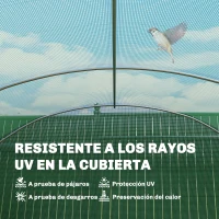 Outsunny Invernadero de Túnel 6x3x2 m con 3 Puertas Enrollables 6 Ventanas de Malla y Estructura de Acero Galvanizado Verde(m-6)
