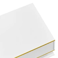 Modern LED Coffee Table with High-Gloss Finish and Gold Accents, Illuminated Unit with Drawers and Storage, 100L x 50W x 40H cm, White(m-11)