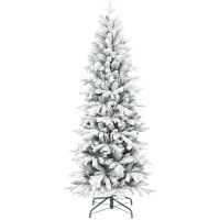 HOMCOM 6ft Flocked Artificial Christmas Tree(m-11)