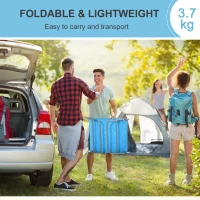 Outsunny Składany leżak ogrodowy z poduszką, 5-pozycyjne regulowane oparcie do 120 kg, niebieski(m-6)