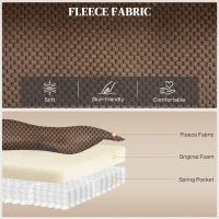 HOMCOM Electric Massage Recliner Armchair with Vibration, Heat, Whisper-Quiet Motor, Memory Function, Fleece Power Reclining Chair with Spring Pack, USB Port, Footrest, Side Pocket, Cup Holders, Brown(m-7)