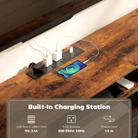 HOMCOM Multi-Storage Industrial TV Stand - Brown/Grey/Black(m-4)