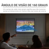 HOMCOM Tela de Projeção Manual 100 Polegadas Ecrã de Projeção Formato 4:3/16:9 para Interior e Exterior Cinema em Casa Escritório Pátio Branco(m-5)