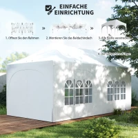 Outsunny 3 x 6 m Pop-Up-Pavillon mit Seitenwänden, 6 Sandsäcken, höhenverstellbarem Dach, Gartenparty-Zelt mit Tragetasche(m-8)