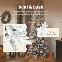 HOMCOM 7ft Flocked Artificial Christmas Tree(m-5)