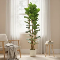 HOMCOM 180cm Artificial Fiddle Leaf Fig Tree - Green(m-8)