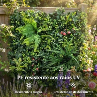 Outsunny Conjunto de 6 Sebes Artificiais de Ocultação para Jardim 50x50 cm Fácil Montagem Anti-UV para Varandas Terraços Verde(m-5)