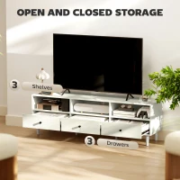 HOMCOM Multi-Storage Minimal TV Stand - Cream White(m-4)