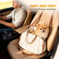 PawHut Torba transportowa dla psa z pasem bezpieczeństwa, antypoślizgową podstawą i poduszką(m-5)