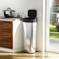 HOMCOM 50L Stainless Steel Sensor Bin - Silver Tone(m-9)