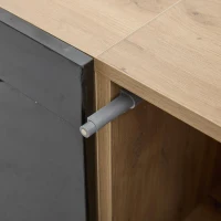 Floating TV Stand with App-Controlled LED Strip and Pull-Down Door, Wall-Mounted TV Unit with Storage Shelves, 180L x 37W x 36H cm, Black(m-10)