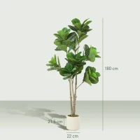 HOMCOM 180cm Artificial Fiddle Leaf Fig Tree - Green(m-3)