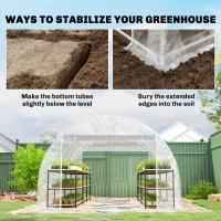 Outsunny Tunel foliowy, przechodnia szklarnia z cynkowaną stalową ramą i UV odpornym pokryciem PE, przezroczysta(m-7)