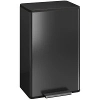 HOMCOM 45L Kitchen Bin, Pedal Bin with Soft-Close and Stay-Open Lid, Removable Inner Bucket, Odor Control for Kitchen, Office(m-1)