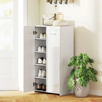 HOMCOM Scarpiera da Ingresso Moderna con 5 Ripiani Regolabili, 55x36x108 cm, Bianco(m-2)